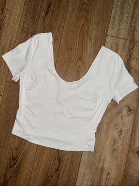 Lululemon Align Short Sleeve Crop Top White Size 6